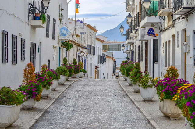 Flowery street in Altea