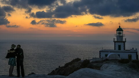 A sunset in Santorini