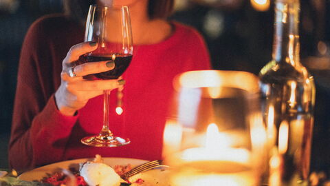 A woman dining