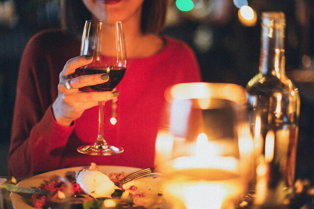 A woman dining