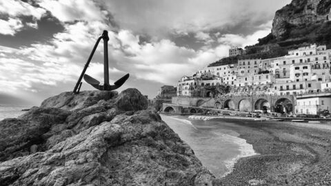 The beach in Atrani