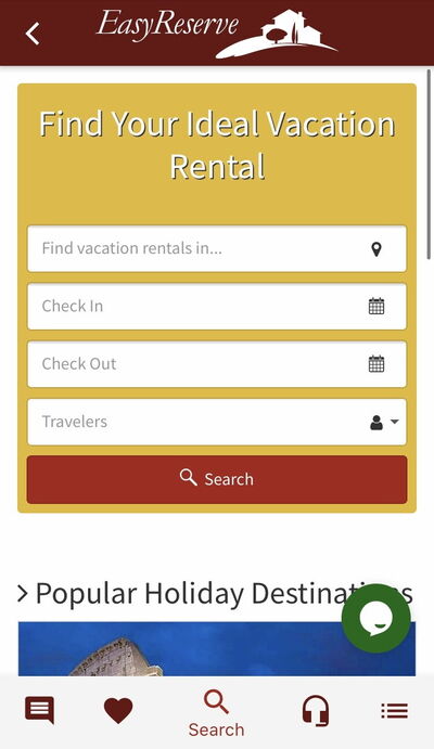 Easy Reserve App, Property Search