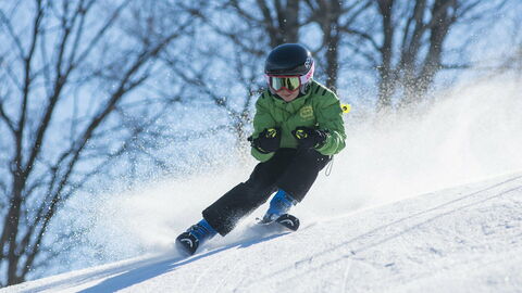 A boy skiing
