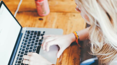 Woman on a computer