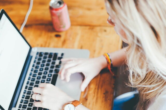 Woman on a computer