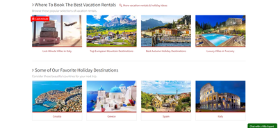 Easy Reserve home page, curated boxes