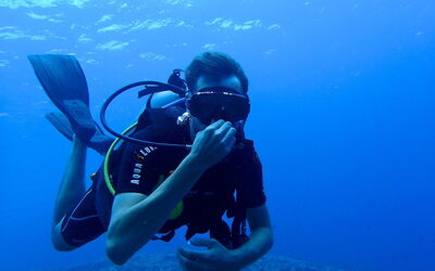 A man scuba-diving