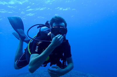 A man scuba-diving