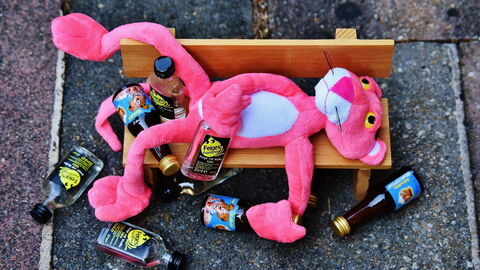The Pink Panther had a few too many...