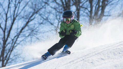 A boy skiing