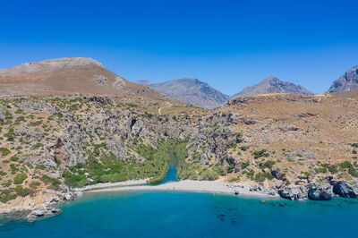 Preveli Beach, river