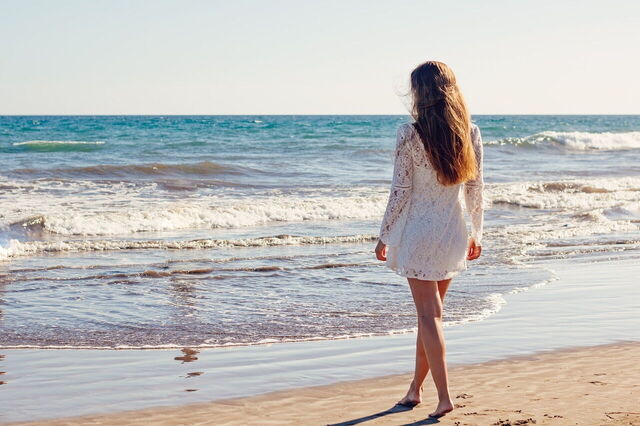 Walking on the beach