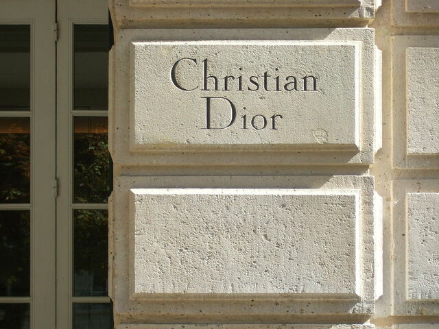 Name of the brand outside the Dior store