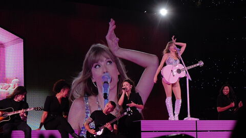 Taylor Swift on the Eras Tour in Inglewood
