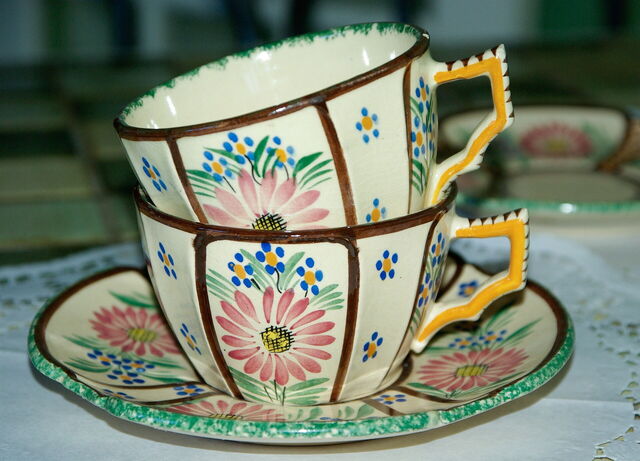 Quimper pottery cups