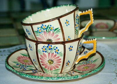 Quimper pottery cups