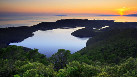 View over the lakes of Mljet
