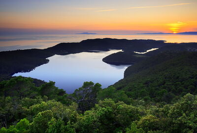 View over the lakes of Mljet