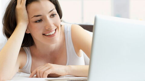 Woman on a computer