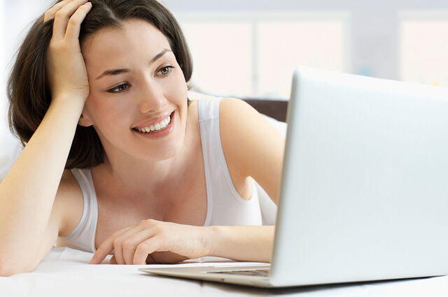 Woman on a computer