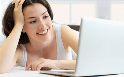 Woman on a computer