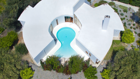 Aerial shot of Villa Ixia