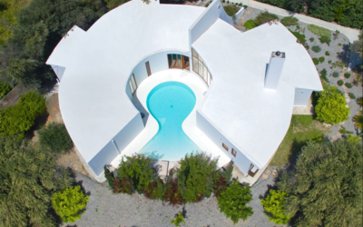 Aerial shot of Villa Ixia
