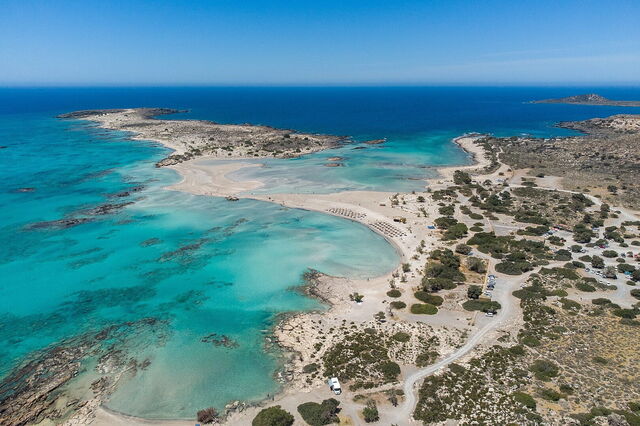Elafonissi Beach, aerial view