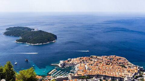 View of the Elaphiti Islands and Dubrovnik
