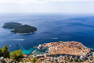 View of the Elaphiti Islands and Dubrovnik