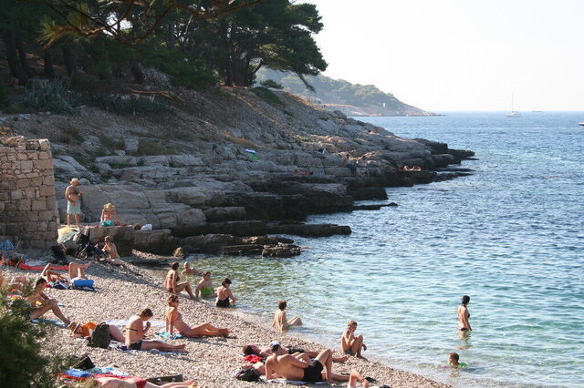 Pebble beach on Vis
