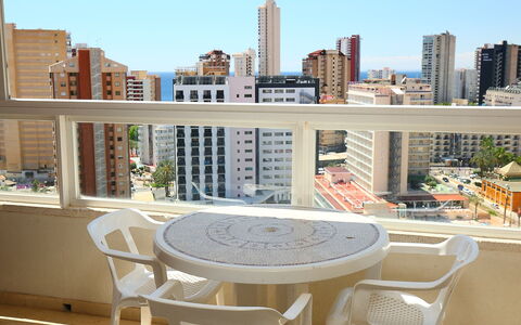 Gemelos: Sky, Building, Property, Daytime, Table, Window, Furniture, Skyscraper, Chair, Interior Design
