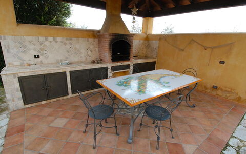Bel Villa: Property, Room, Floor, Building, House, Masonry Oven, Tile, Furniture, Flooring, Kitchen