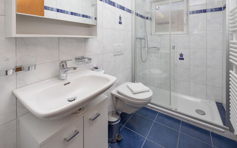 Chalet Beausite: Bathroom, Plumbing Fixture, Bathroom Sink, Interior Design, Sink, Flooring, Floor, Tap, Plumbing, Mirror
