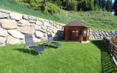 Zell am Ziller 180: Garden, Lawn, Outdoor Furniture, Backyard, Yard, Landscaping, Hardwood, Wood Stain, Flagstone, Stone Wall