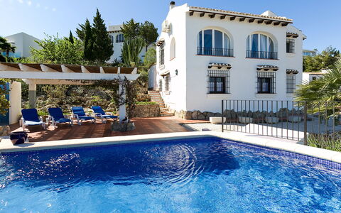 Villa Flores: Water, Plant, Sky, Building, Property, Swimming Pool, Azure, Tree, Window, House