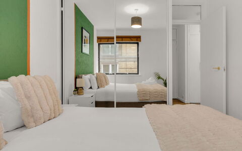 Globe View: Interior Design, Wall, Flooring, Bedroom, Floor, Wood, Bed, Linens, Bed Sheet, Ceiling
