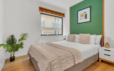 Globe View: Furniture, Interior Design, Bed, Bedroom, Flooring, Floor, Bed Sheet, Bedding, Wood, Room