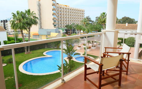 Estrella del Mar: Water, Building, Plant, Sky, Tree, Azure, Swimming Pool, Shade, Cloud, Chair