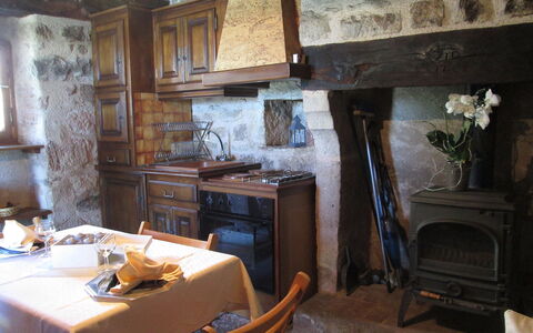 Le Pigeonnier: Furniture, Table, Chair, Wood, Building, Cabinetry, Kitchen, Interior Design, Living Room, Floor