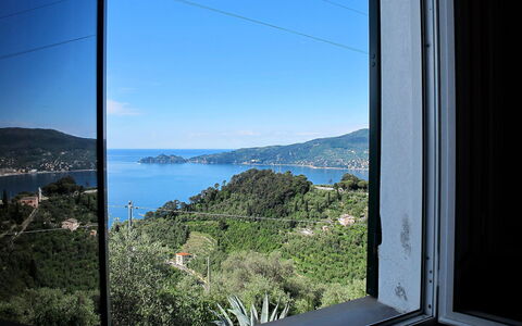 Ca Dò Sante: Water, Sky, Property, Window, Nature, Azure, Mountain, Rectangle, Vegetation