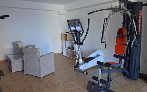Villa Mustra: Gym, Room, Exercise Equipment, Exercise Machine, Sport Venue, Bench, Weightlifting Machine, Physical Fitness, Floor, Flooring