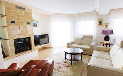 Villa Mustra: Living Room, Room, Furniture, Property, Interior Design, Building, Floor, Table, House, Wall