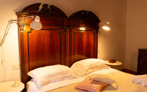 Casa Di Vignolo: Bed, Bedroom, Bed Sheet, Interior Design, Furniture, Bedding, Bed Frame, Room, Linens, Floor