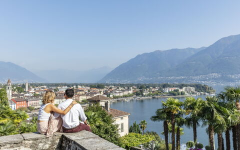 Locarno 75: Sky, Water, Mountain, Building, Azure, Tree, Plant, Landscape, Leisure