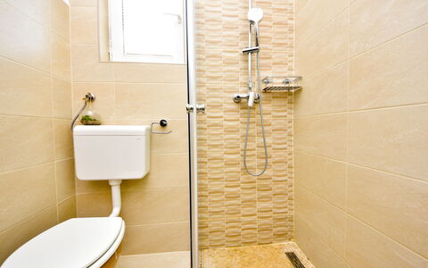Ana: Property, Plumbing Fixture, Bathroom, Shower Head, Toilet Seat, Purple, Toilet, Shower, Floor