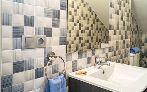 Reserva de Marbella: Tile, Bathroom, Property, Room, Wall, Architecture, Interior Design, Floor, Real Estate, Tap