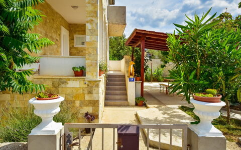 Zadar Sukošan 120: Plant, Property, Sky, Building, Green, Cloud, Architecture, Yellow, Interior Design, Residential Area