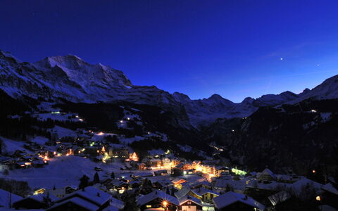 Wengen 59: Sky, Mountain, Atmosphere, Nature, Azure, Snow, Natural Landscape, Slope, Lighting, Highland
