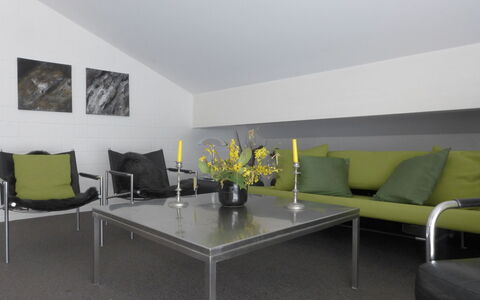 Im Gruebi Apt.5: Table, Furniture, Couch, Building, Comfort, Houseplant, Lighting, Interior Design, Plant